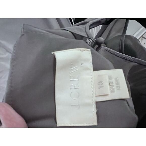 J Crew Gray Silk Chiffon Clara Dress Illusion Mesh Yoke Fitted Bodice 10 - Picture 7 of 7